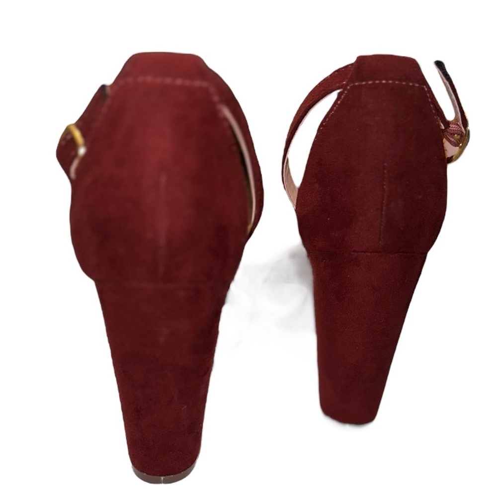 Bamboo Rampage Burgundy Velvety Heel - Size 10 - Picture 5 of 7